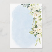 ブルーウォーターカラーホワイトローズミニマリストナプキン感謝してい メニュー (裏面)