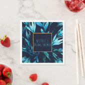 ブルーウォーターカラーボタニカルグラムシエレガントックフローラ スタンダードカクテルナプキン (インサイチュ)