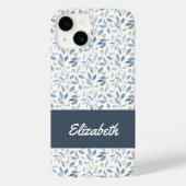 ブルーウォーターカラーボタニカルパターンの名前 Case-Mate iPhoneケース (裏面)