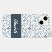 ブルーウォーターカラーボタニカルパターンの名前 Case-Mate iPhoneケース (裏面 (横))