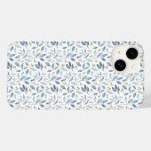 ブルーウォーターカラーボタニカル柄 Case-Mate iPhoneケース (裏面 (横))