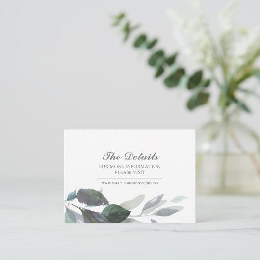 ブルーウォーターカラーボタニックゲスト詳細ズインサート エンクロージャーカード (スタンド正面)