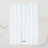 ブルーウォーターカラーボーイバプテスマ 箔招待状 (裏面)