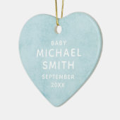 ブルーウォーターカラーボーイベビーメモリアルハートクリスマス セラミックオーナメント (左)