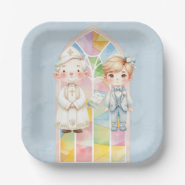 ブルーウォーターカラーボーイ1st.聖餐式 ペーパープレート