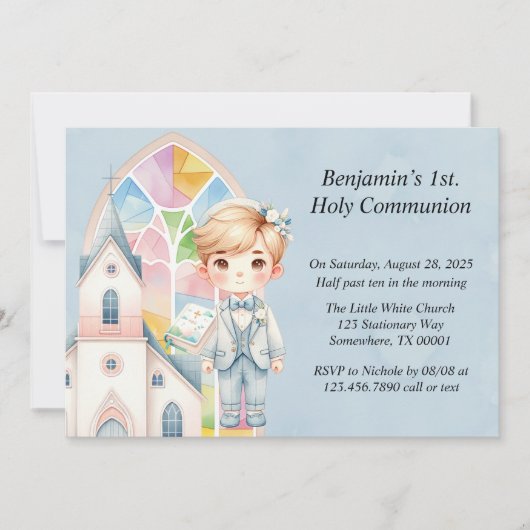 ブルーウォーターカラーボーイ1st.聖餐式 招待状 (正面)