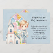 ブルーウォーターカラーボーイ1st.聖餐式 招待状 (正面/裏面)
