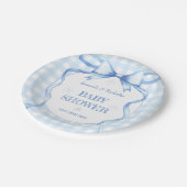 ブルーウォーターカラーボーギンガム男の赤ちゃんシャワー ペーパープレート (アングル)