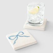 ブルーウォーターカラーボーグランミレニアコスター名門私立校風のター ストーンコースター (横)