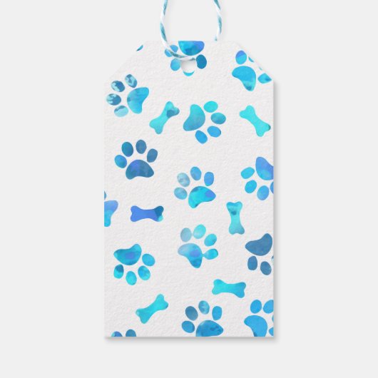 ブルーウォーターカラーポープリント誕生日 ギフトタグ (裏面)