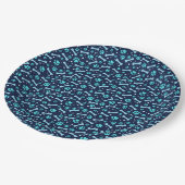 ブルーウォーターカラーポープリント誕生日 ペーパープレート (アングル)