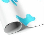 ブルーウォーターカラーポープリント誕生日 ラッピングペーパー (ロールコーナー)