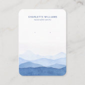 ブルーウォーターカラーマウンテンジュエリーカード 名刺 (正面)