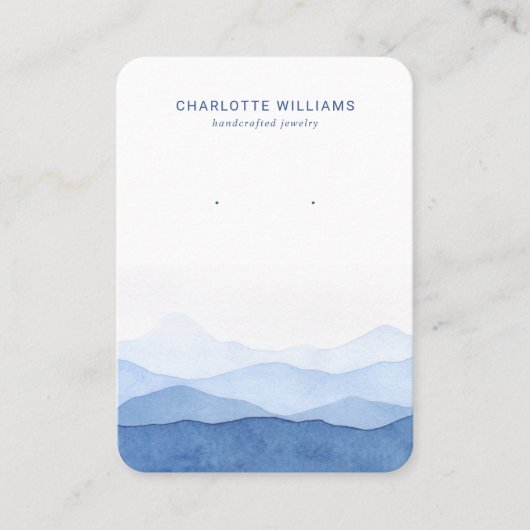 ブルーウォーターカラーマウンテンジュエリーカード 名刺 (正面)