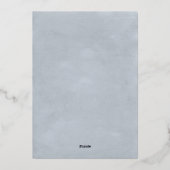 ブルーウォーターカラーマウンテンデスティネーションウェディング 箔招待状 (裏面)