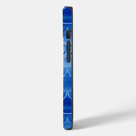 ブルーウォーターカラーマーメイドスケールパターン名前をカスタムする Case-Mate iPhoneケース (裏面 / 左)