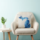 ブルーウォーターカラーミシガンシルエット |カスタマイズIt クッション (椅子)