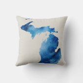 ブルーウォーターカラーミシガンシルエット |カスタマイズIt クッション (裏面)