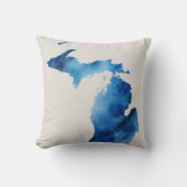 ブルーウォーターカラーミシガンシルエット |カスタマイズIt クッション (正面)