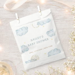 ブルーウォーターカラームーンスタークラウドボーイベビーシャワー フェイバーバッグ