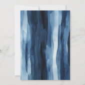 ブルーウォーターカラーメンズアモダンルチ50誕生日 招待状 (裏面)