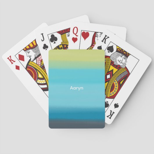 ブルーウォーターカラーモノグラグラデーションム トランプ (裏面)
