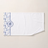 ブルーウォーターカラーモノグラムシャーク海洋生物海 バスタオルセット (ハンドタオル)