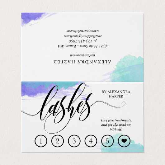 ブルーウォーターカラーラッシュアーティストアフターケアロイヤリティ 名刺 (外部フラット)