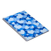 ブルーウォーターカラーラブハートの色合い ノートブック (右側)