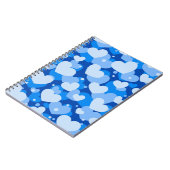 ブルーウォーターカラーラブハートの色合い ノートブック (左側)