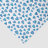 ブルーウォーターカラーラブハートパターン 薄葉紙 (詳細)