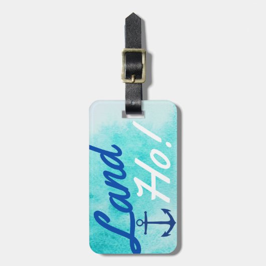 ブルーウォーターカラーランドホー!ネイビーいかりクルーザー ラゲッジタグ (正面縦)