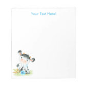 ブルーウォーターカラーリトルカウメモ帳 ノートパッド (正面)