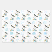 ブルーウォーターカラーリトルコウ ラッピングペーパーシート (正面)