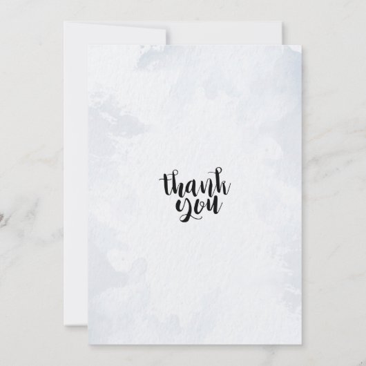 ブルーウォーターカラーリーフカップルシャワーウェディングシャワー 招待状 (裏面)