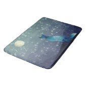 ブルーウォーターカラールオオカミが月を見る バスマット (アングル)