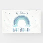 ブルーウォーターカラーレインボーベイビーシャワーようこそ 横断幕 (横)
