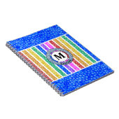ブルーウォーターカラーレインボーモザイクストライプモザイム ノートブック (右側)