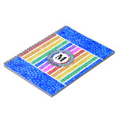 ブルーウォーターカラーレインボーモザイクストライプモザイム ノートブック (左側)