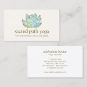 ブルーウォーターカラーロータスフラワー 名刺 (正面/裏面)