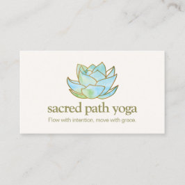 ブルーウォーターカラーロータスフラワー 名刺