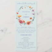 ブルーウォーターカラーワイルドフラワーリース結婚ズ プログラム (正面)