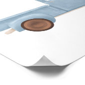 ブルーウォーターカラーヴィンテージトラック ポスター (角)