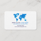 ブルーウォーターカラー世界地図の旅行代理店 名刺 (正面)