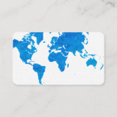 ブルーウォーターカラー世界地図の旅行代理店 名刺 (裏面)