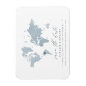 ブルーウォーターカラー世界地図結婚の発表 マグネット (縦)