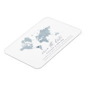 ブルーウォーターカラー世界地図結婚の発表 マグネット (左側)