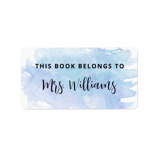 ブルーウォーターカラー先生ブックの所属先 ラベル (正面)