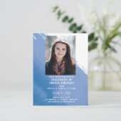 ブルーウォーターカラー写真卒業パーティー ポストカード (スタンド正面)