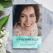 ブルーウォーターカラー写真葬儀記念祈りの言葉カード エンクロージャーカード